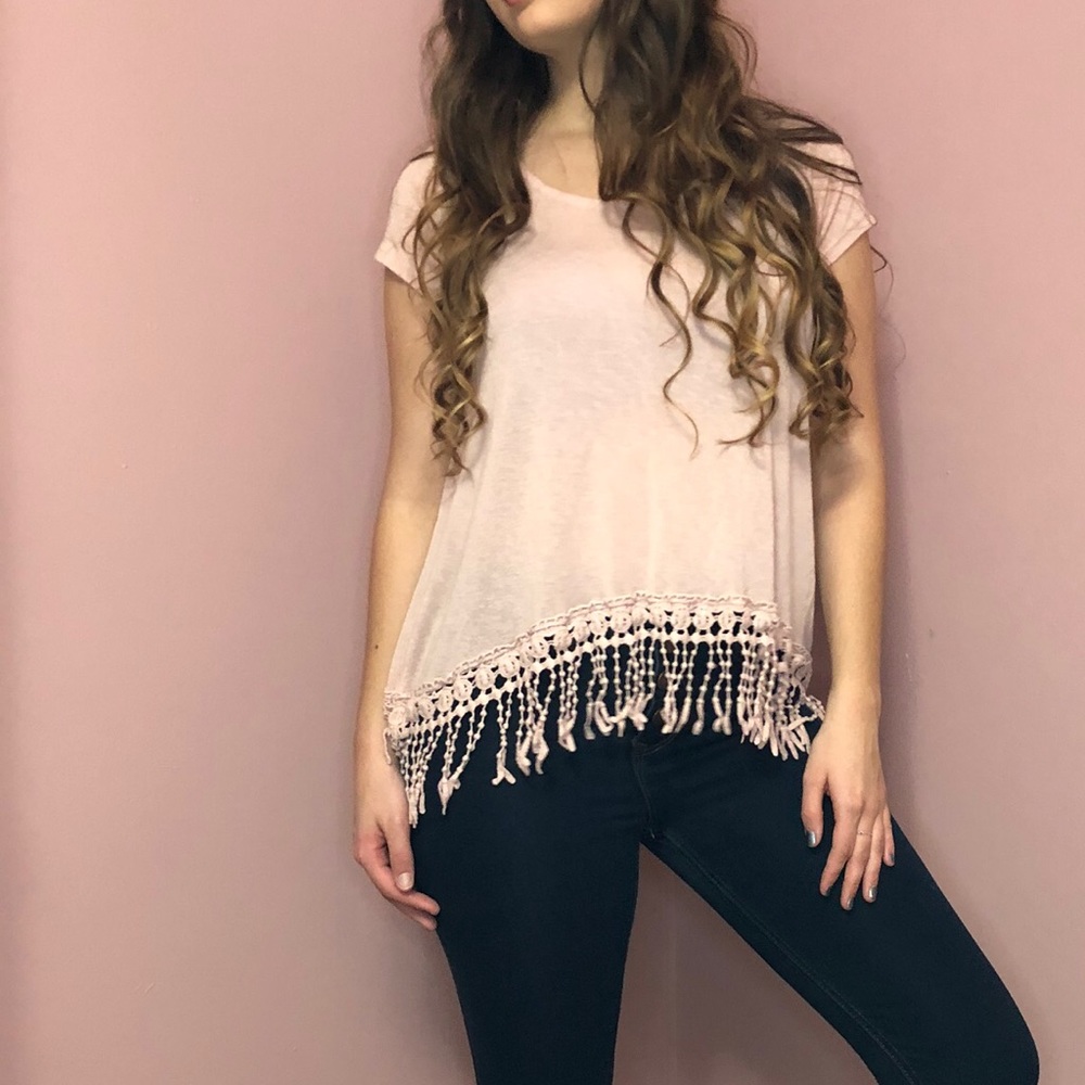 Dusty Blush Pink Top With Cute Detailing